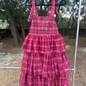 Kimchi Blue/ UO Red & Pink Plaid Tiered Dress